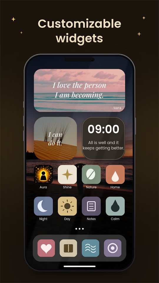 Aura home-screen widgets